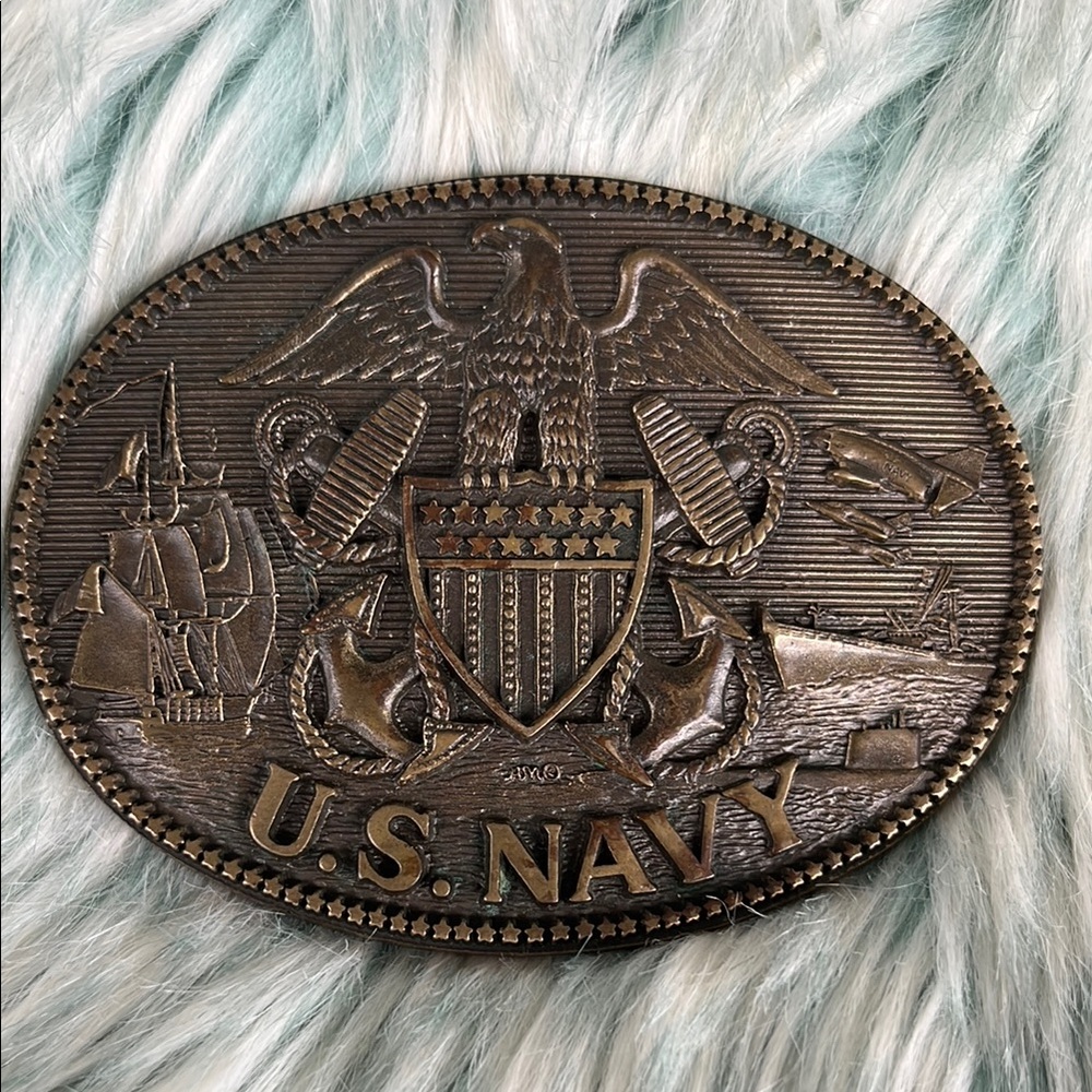 Vintage U.S. Navy Brass Belt Buckle